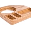 Plateau de courtoisie en bambou pour chambre d'hôtel - 30(h) x 260(l) x 260(p)mm - Compartiments et espace bouilloire_2