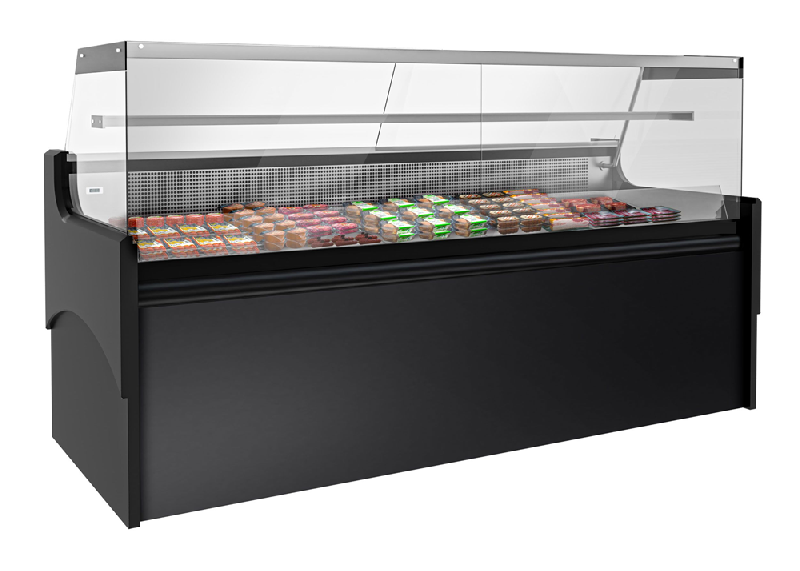 Vitrine réfrigérée avec service-arrière 248 x 98 cm et 2 réserves réfrigérées_2