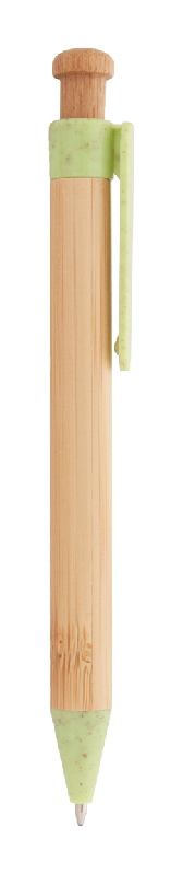 Stylo bille en bambou - Attributs en plastique de paille de blé écologique - Encre bleue_2