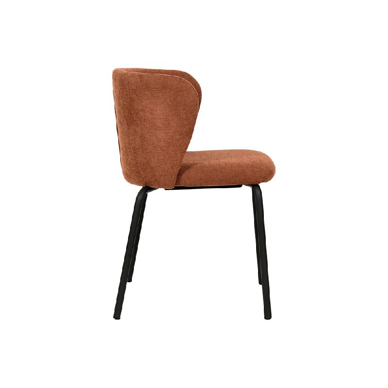 Break - Chaise empilable en tissu marron-rouge_2