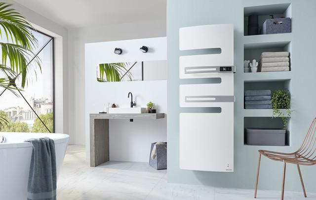 Radiateur sèche-serviettes connecté Serenis Premium mât droite 1750W Blanc Carat - Atlantic - 850437_2