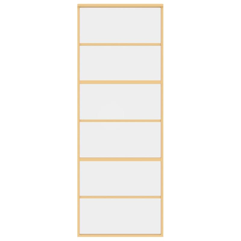 Vidaxl porte coulissante doré 76x205 cm verre esg clair et aluminium 155160_2