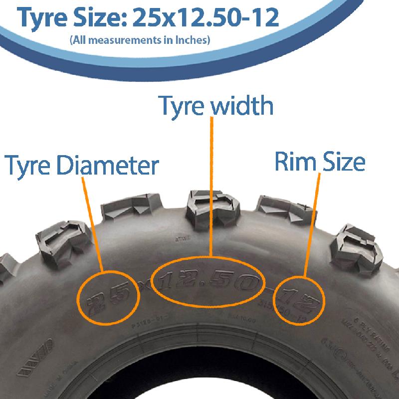 25x12.50-12 ATV Quad Tyres 6ply Wanda E-Marked Road Legal 315/50-12 (Set of 3)_2