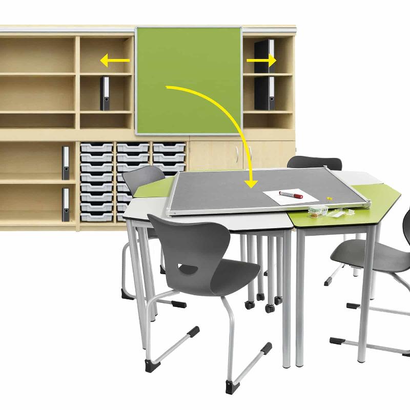 Armoire à étagères avec rail pour tableaux -  multifonctions et modulable - EWH.130_2