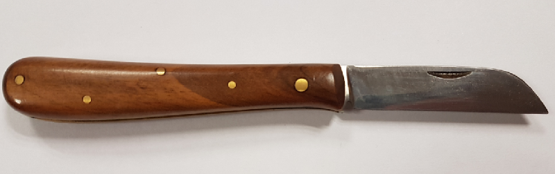 Greffoir Tina 605 - Gaucher, lame biseautée, manche en noyer poli, 5.5 cm, 16 cm, 605/10.5_2