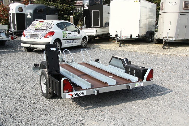 Remorque à 3 rails pour le transport de 3 motos, cross, sportive, de gamme petite et moyenne cylindrée - erde - ch751 pack 3 rails_2