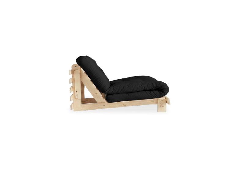 Fauteuil convertible futon ROOTS - pin naturel - coloris gris foncé - couchage 90 x 200 cm - design japonais et scandinave_2