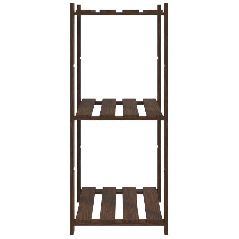 Vidaxl support de rangement à 3 niveaux marron 60x38x90 cm bois de pin 373398_2