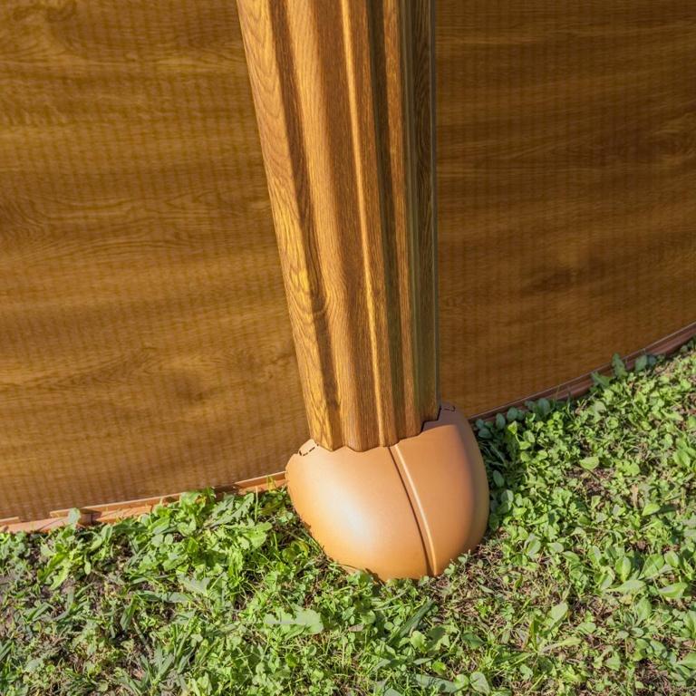 Piscine ovale acier 5,27m x 3,27m x h: 1,32m - imitation bois - filtration à sable - avec renforts apparents_2