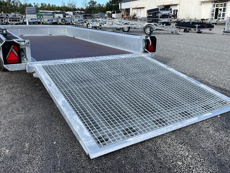 Remorque porte engins HENRA type MT 350x190 - PTAC 3500Kg - Transport matériaux lourds, 2 roues, quads, scooter, engins - Référence -39440_2