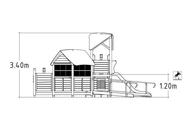 Structure multi-jeux 3 à 12 ans - Hags Uniplay Levander 8061769 - Poteaux en bois et panneaux en bois, fondation à enterrer_2