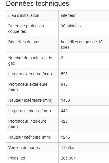 Armoire pour bouteilles de gaz coupe-feu G90 - Modèle 210380W - Stockage sécurisé et homologué EN 14470-2_2