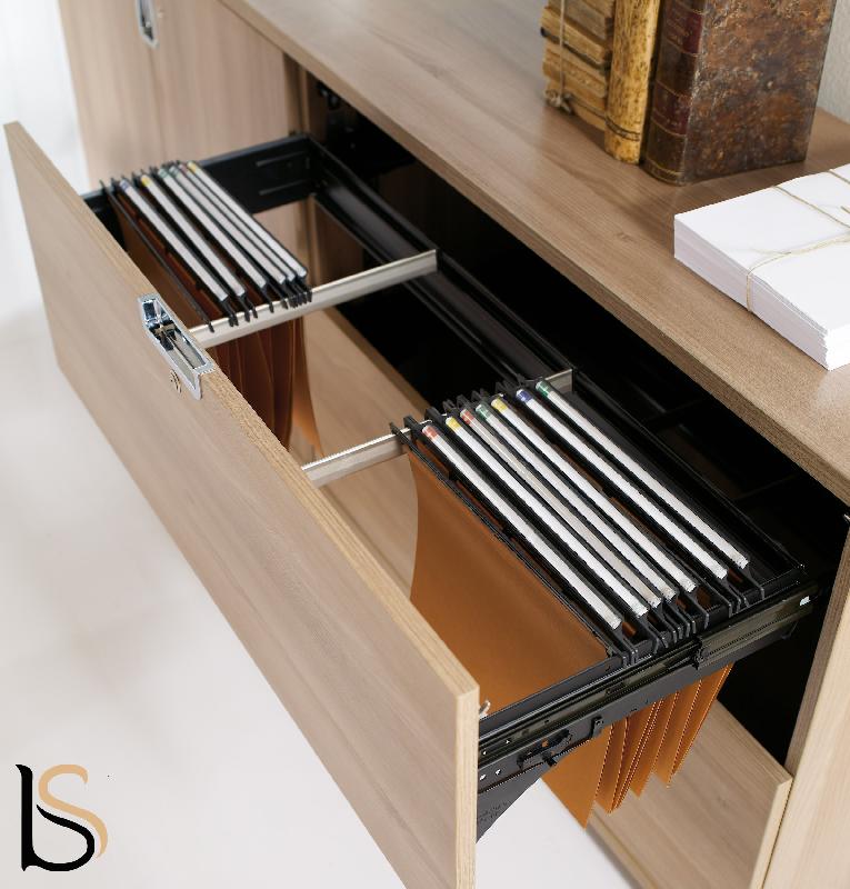 Armoire mixte avec classement pour dossiers suspendus - Mobel Linea - Blanc_2