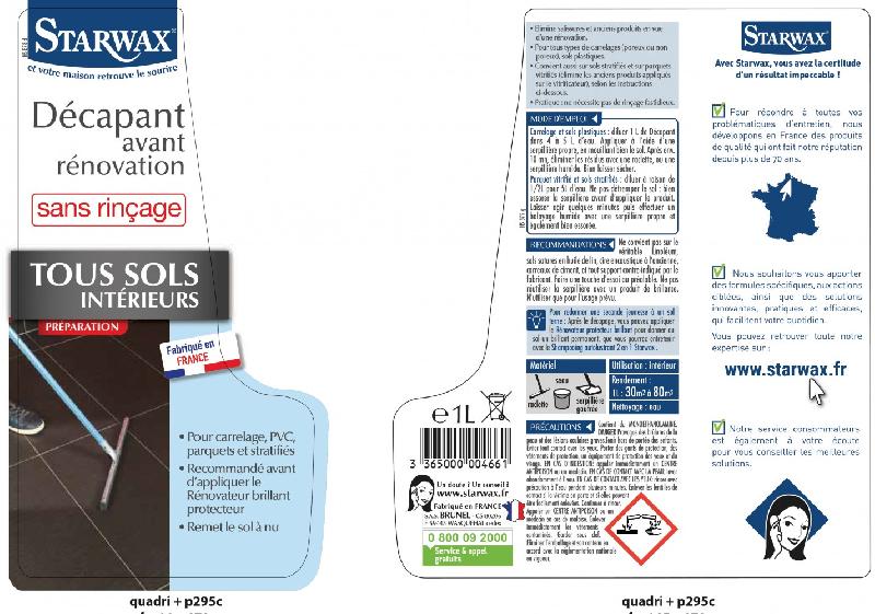 Décapant sans rinçage STARWAX 1L - Pour carrelage, PVC, parquet et béton ciré_2