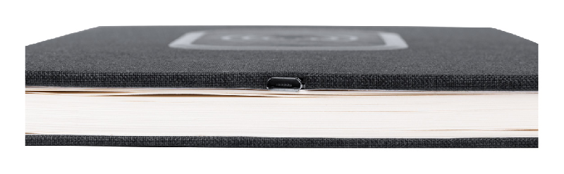 Porte-documents format A5 avec chargeur sans fil intégré 5W - polyester 300D - bloc-notes 80 feuilles inclus_2
