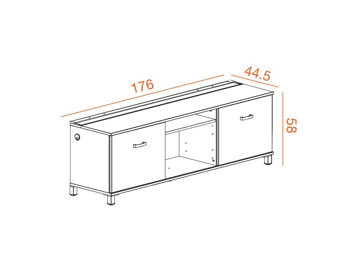 Bureau bench 2 personnes MARKET R - crédences avec passage de câbles et plateaux coulissants_2