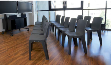 Chaise empilable monobloc en polypropylène - Denver - finition grainée M4/M2 - coloris variés_2