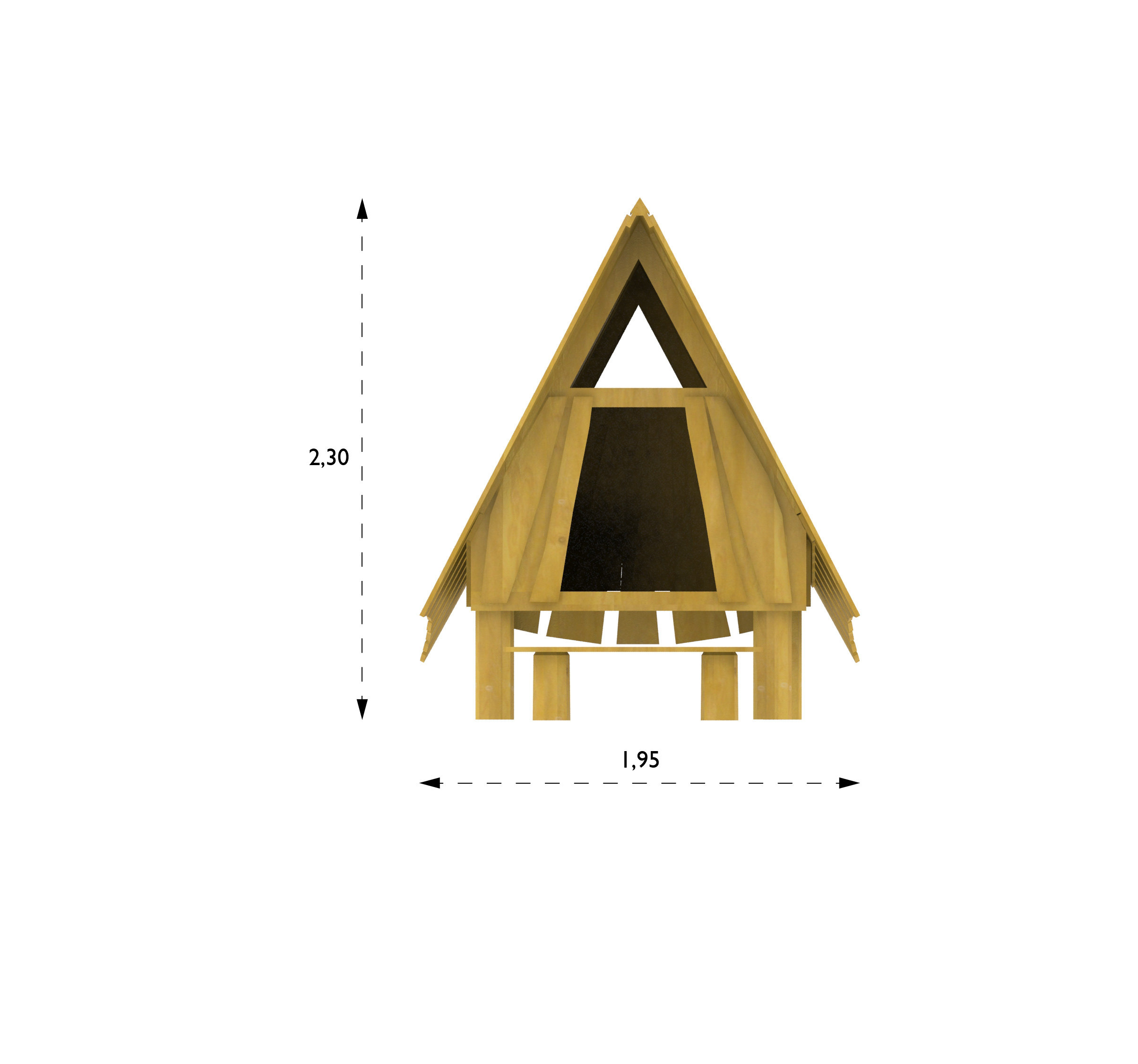 Maisonnette de jeu en robinier Sileth réf-8038414 - Hags - 2400x1950x2300 mm - tranche d'âge 3-12 ans_2