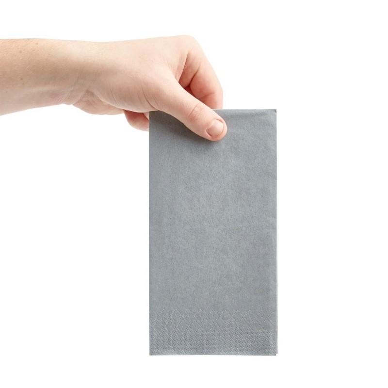 Serviettes dîner 2 plis format 1/8 Recyclable 400mm grises (lot de 2000) | Fiesta - FE247_2