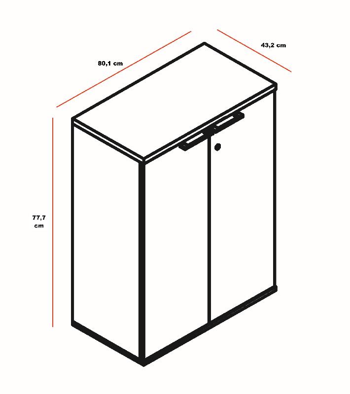Armoire de rangement 2 niveaux - MDD - Blanc, Avec socle de finition_2