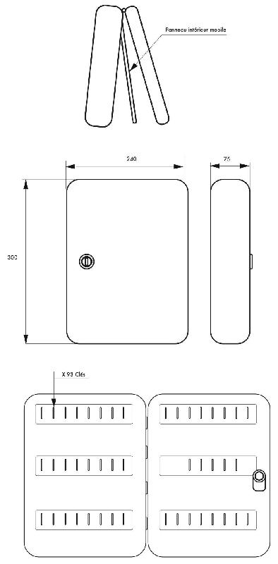 Boîte à clés Kibox 3 - 93 clés - Fixation murale - Serrure à cylindre - Thirard_2