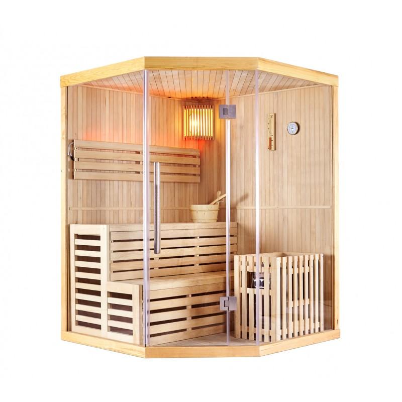 SAUNA D'ANGLE FINLANDAIS NORDICA® VAPEUR V34 (3-4 PLACES) - 150 X 150 X H.200_2