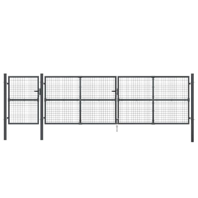 Vidaxl portal de jardin maille anthracite 500x175 cm acier galvanisé 154549_2