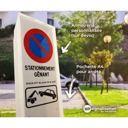 Balise anti-stationnement robuste avec plastobloc et surface réfléchissante_2