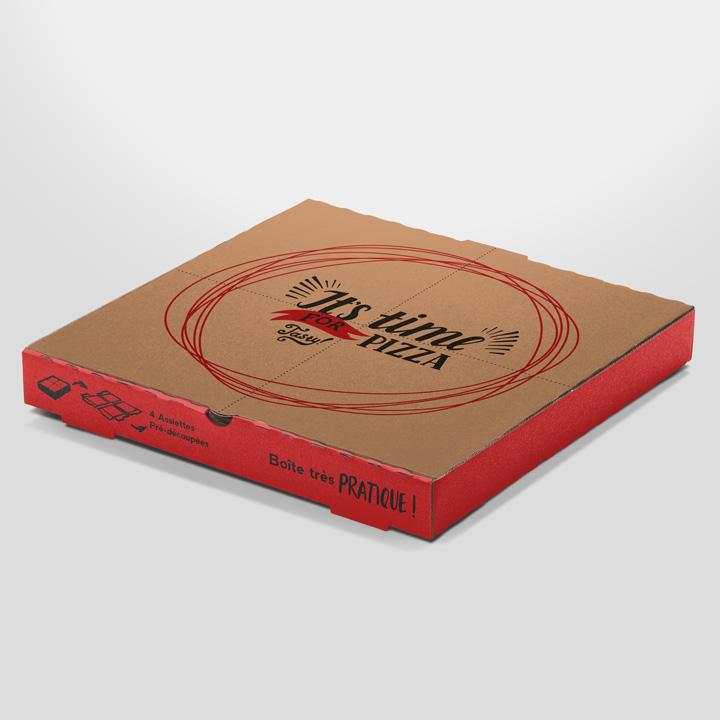 Boîte prédécoupée izzy1-33v - Double Kraft - 4 assiettes prédécoupées - Coloris vert ou rouge - Formats Ø33, Ø34,5, Ø40_2