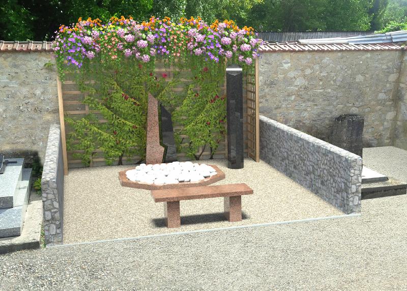 Jardins du souvenir - Les Stèles - Stèle balsa / passage / soupir en granit massif avec gravure personnalisée_2