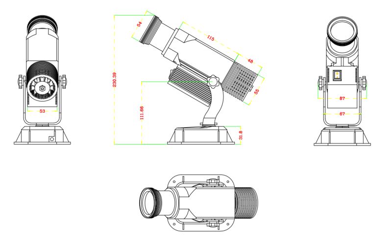 Projecteur gobo WT-RT1565 - Noble - LED rotatif 15W extérieur - Degré d'objectif 15° - IP65_2