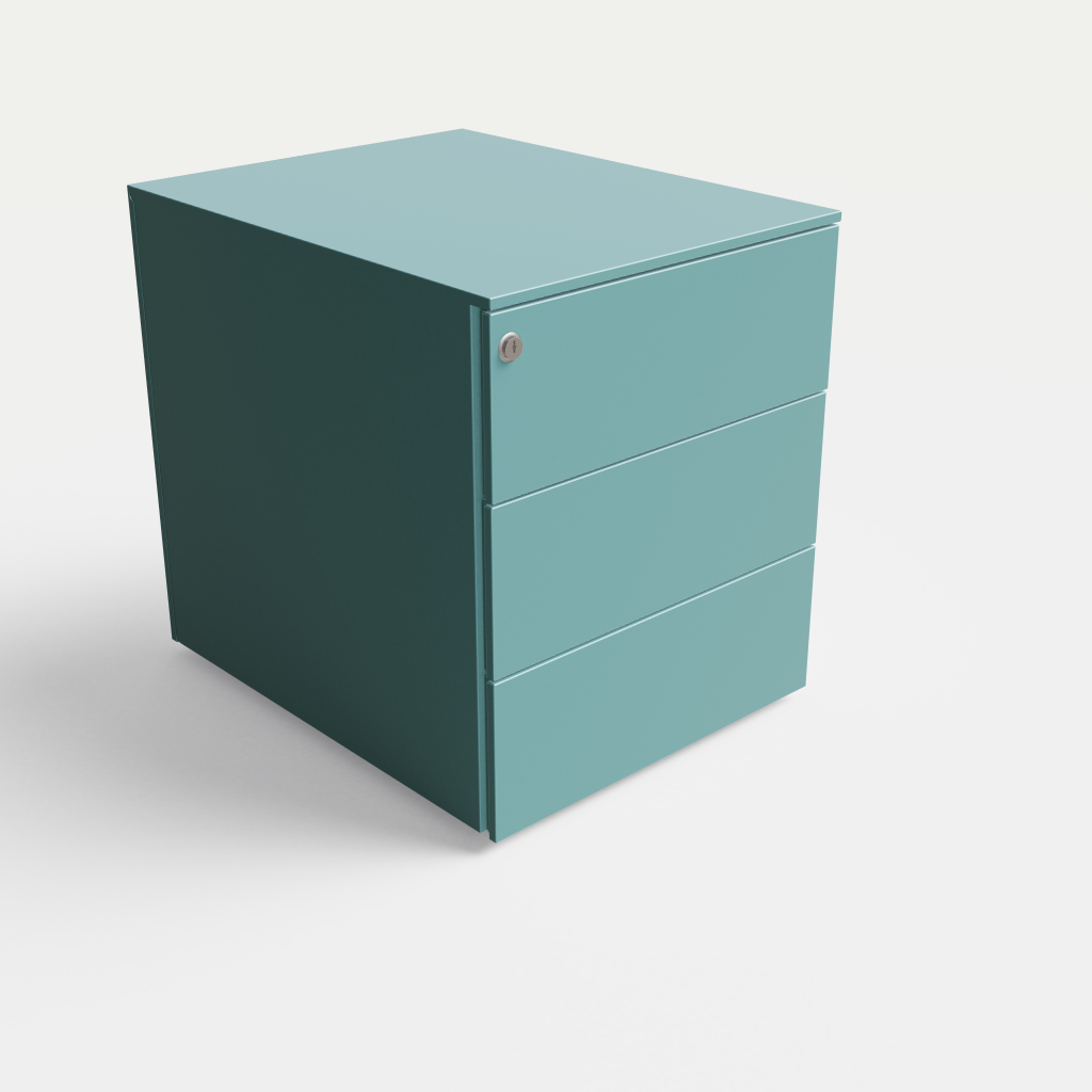 Caisson mobile en métal - L 42 x P 53 x H 50,5 cm_2