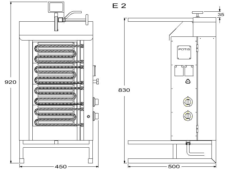 Machine à kebab électrique E2 POTIS_2