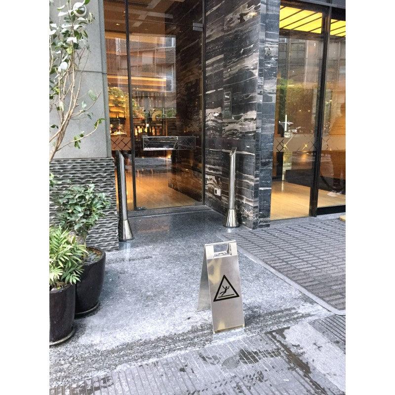 Chevalet de signalisation de danger inox - Gris_2