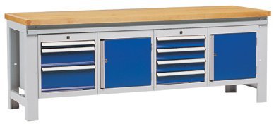 Établi universel électrifié avec coffres - construction robuste - charge admissible 1000 kg_2