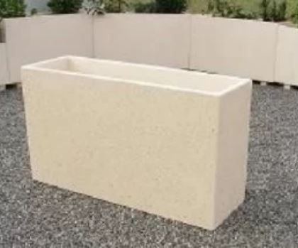 Jardinière rectangulaire Akhenaton en béton armé - autostable avec option antigraffiti et paire de pieds en option_2
