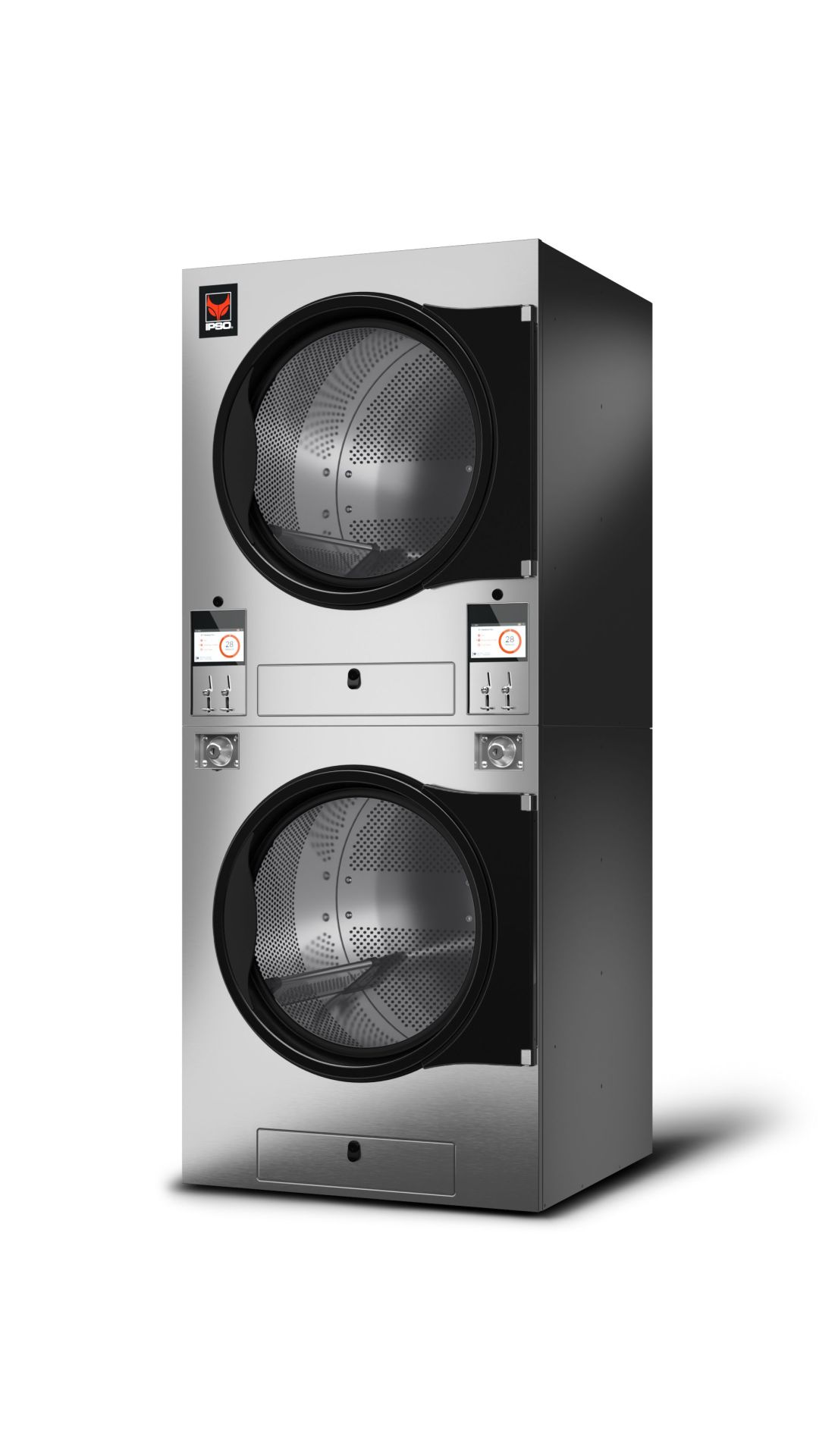 Sèche-linge industriel double écran tactile - capacité 2x15 kg et 2x21 kg - double tambour superposé IPSO_2