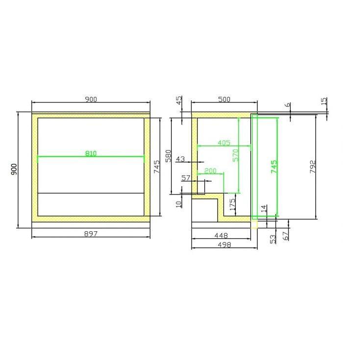 Arrière bar réfrigérée noir 2 portes l900 7455.1305 COMBISTEEL_2