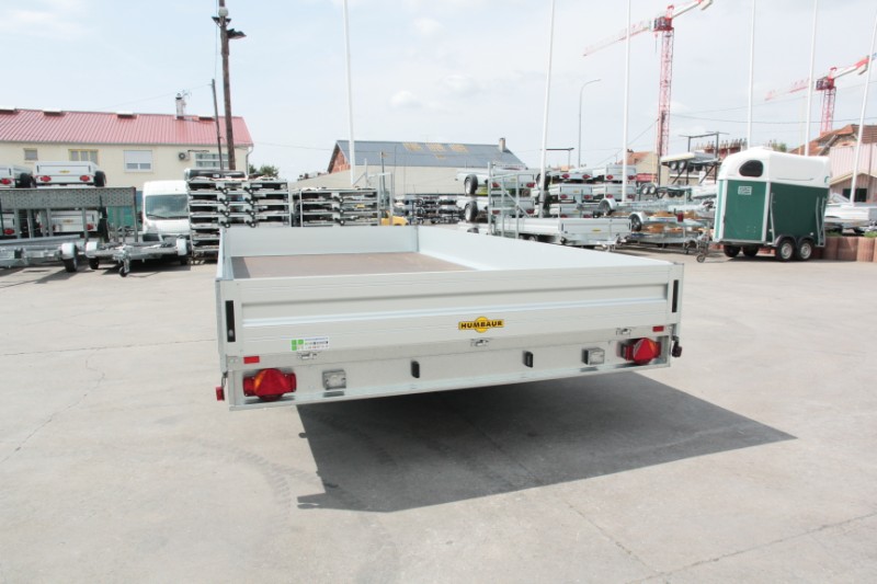 Remorque plateau HUMBAUR HN 305225 GR - 2 essieux, roues surbaissées, ridelles alu, PTAC 3000 kg_2