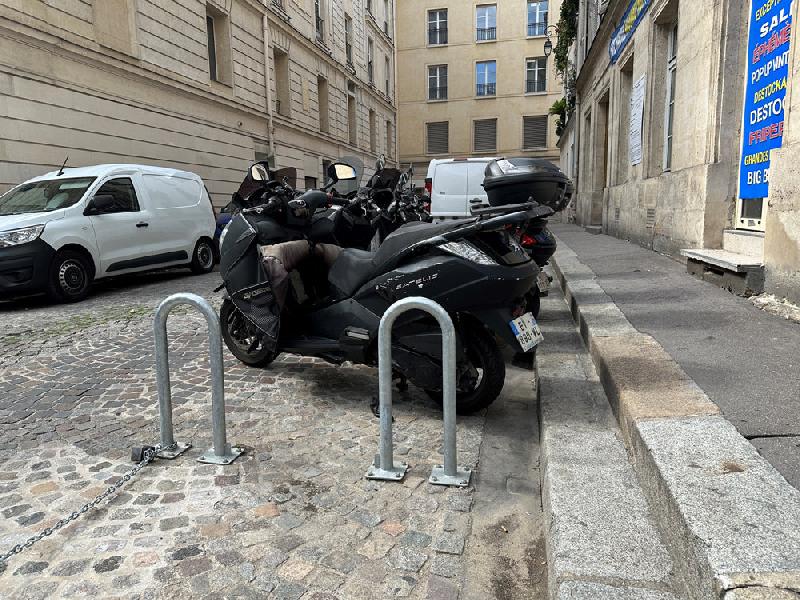 Épingle à vélo galvanisé avec platine - H 690 × Ø 40 mm - 500_2