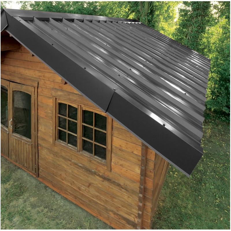 Bac acier laqué - Régulé 1045 0.63mm - Gris anthracite RAL 7016 - Largeur 105 cm, Longueur 300 cm - Feutrine anti-condensation_2