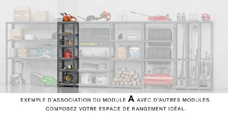 Extension étagère charge lourde Modulö - l. 50 cm - rangement conserves, chaussures et petits produits_2