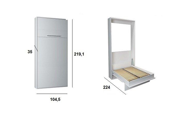 Armoire lit escamotable Kompact - ouverture assistée - blanc mat - couchage 90x200 cm - ultra plate_2