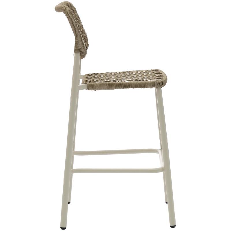 Dante - Tabouret de bar empilable Piètement sable + Corde_2