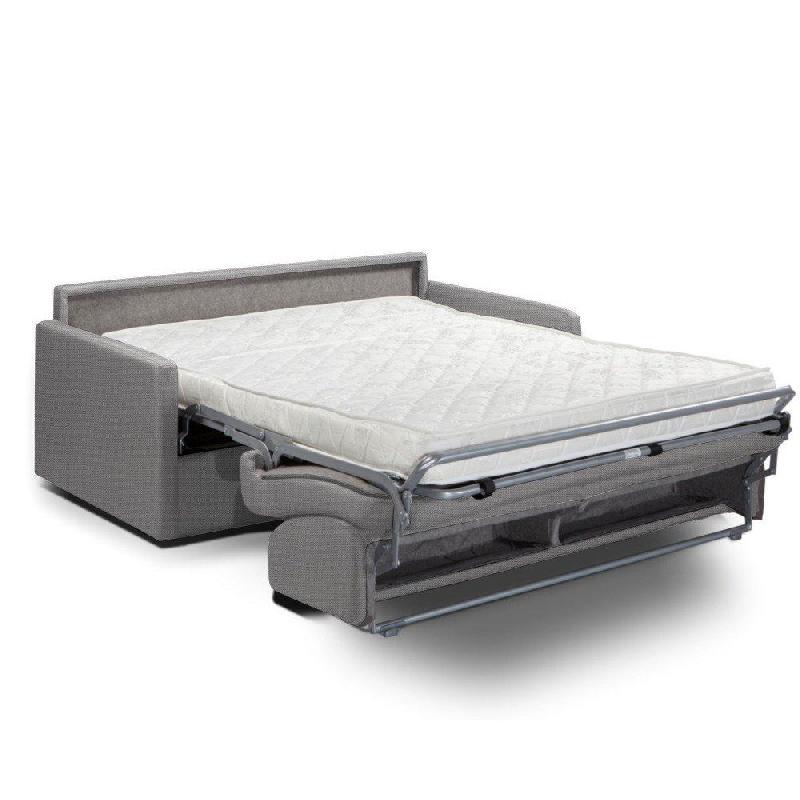 Canapé convertible PARADISO Express 140cm - Matelas 14cm - Tissu gris silver - Fabrication 100% italienne_2