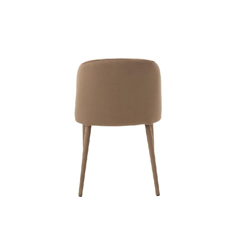Chaise de réunion CHEZA marron - Tissu aspect velours - Piétement métallique - Dimensions L58 x H80 x P51_2