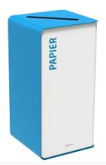 Borne de tri sélectif 75L sans serrure - Support sac sur glissière - INTERIEUR - FAÇADE BLANCHE - CUBATRI_2