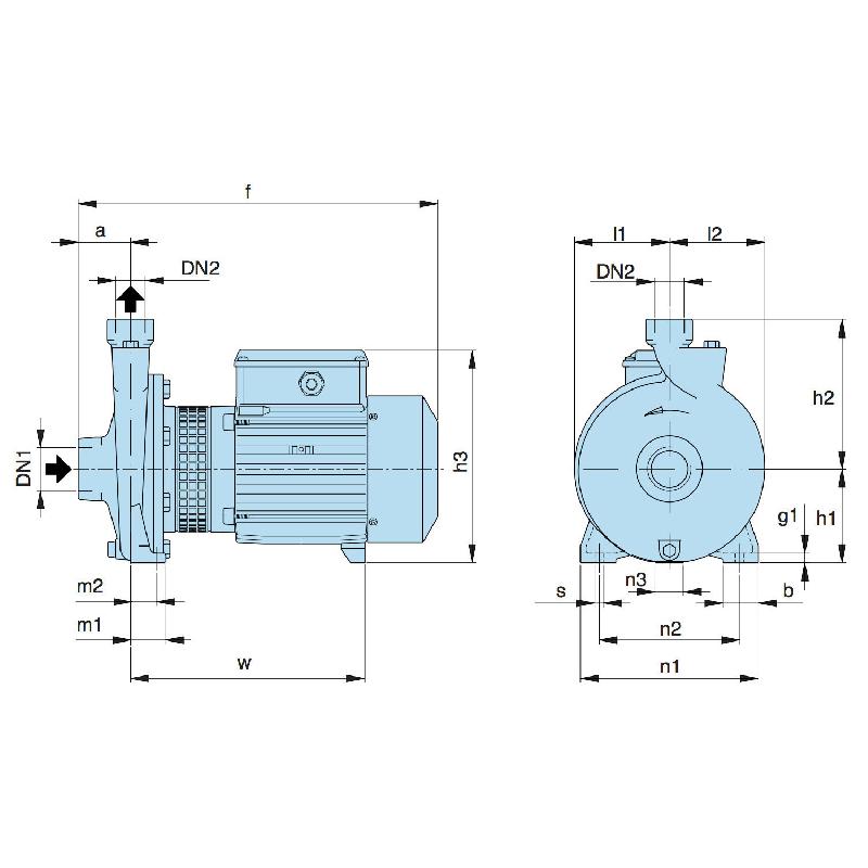 Pompe de surface gros débit Calpeda NM25160A - 1,50 kW 12 m3/h 380V - Pompe centrifuge monobloc en fonte pour eau claire_2