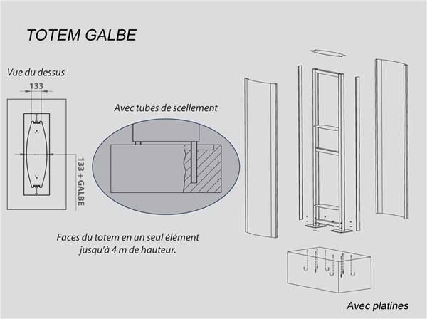 Totem - direct signaletique - galbé pour extérieur en acier_2