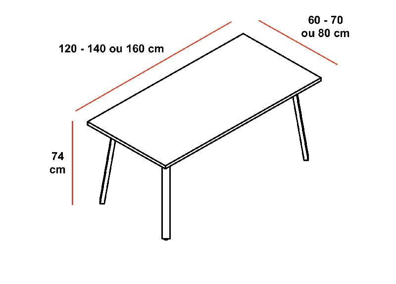 Bureau individuel Ogi A - MDD - Blanc 9010, Blanc, 160 x 80 cm_2
